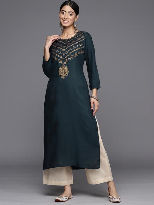 women's straight kurta - 19657916 - Very Small Image - 1