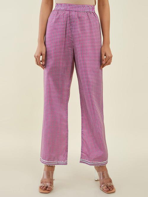 printed flat front trouser - 19659006 - Very Small Image - 1