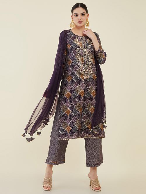 embroidered printed unstitched suit - 19659063 - Very Small Image - 1