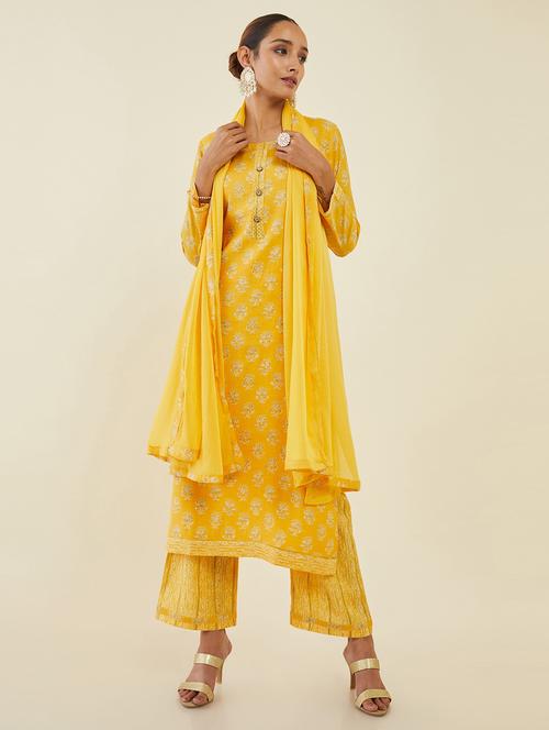 sequin work printed unstitched suit - 19659077 - Very Small Image - 1