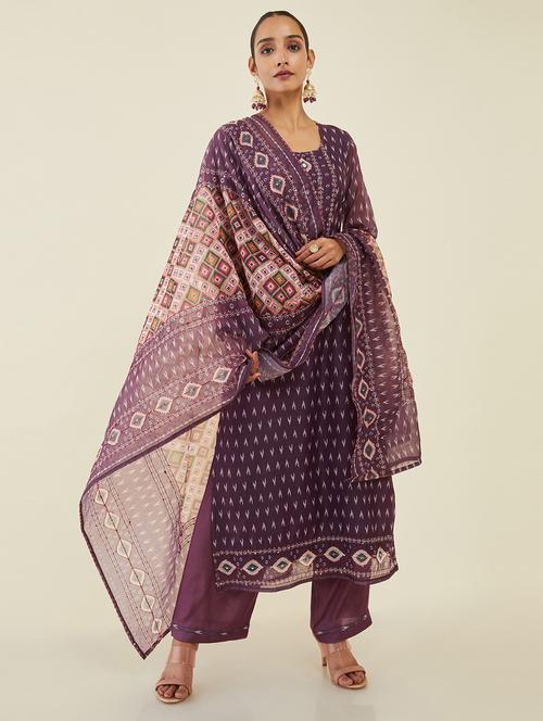 kaantha work printed unstitched suit - 19659096 - Very Small Image - 1