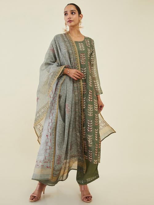 kaantha work printed unstitched suit - 19659098 - Very Small Image - 1