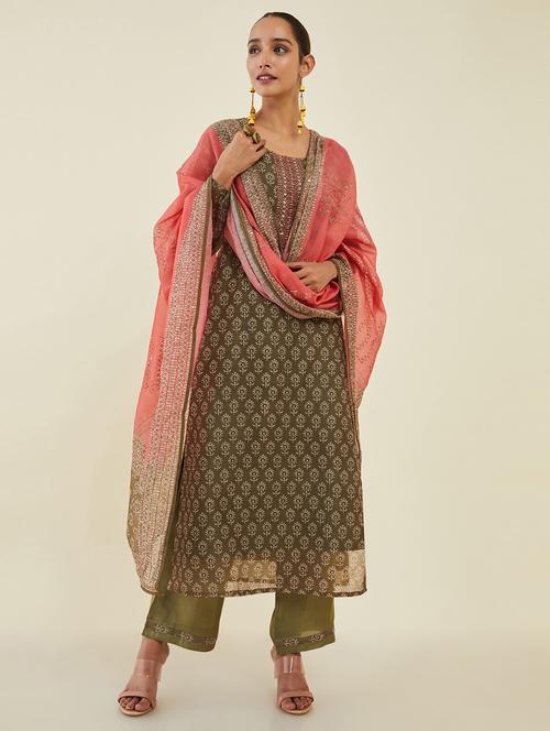 kaantha work printed unstitched suit - 19659102 - Very Small Image - 1