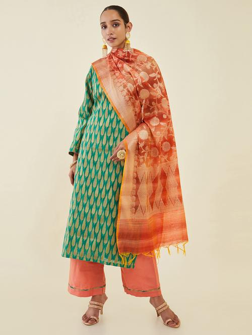 zari work salwar suit unstitched suit - 19659138 - Very Small Image - 1