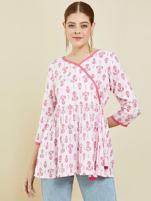 floral printed wrap tunic - 19659292 - Very Small Image - 1