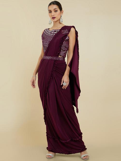 solid woven saree - 19659428 - Very Small Image - 1