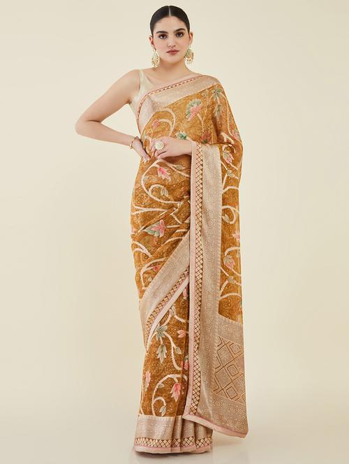 printed woven saree - 19659490 - Very Small Image - 1