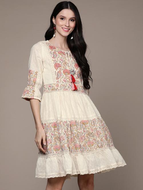 women's tiered dress floral dress - 19659673 - Very Small Image - 1