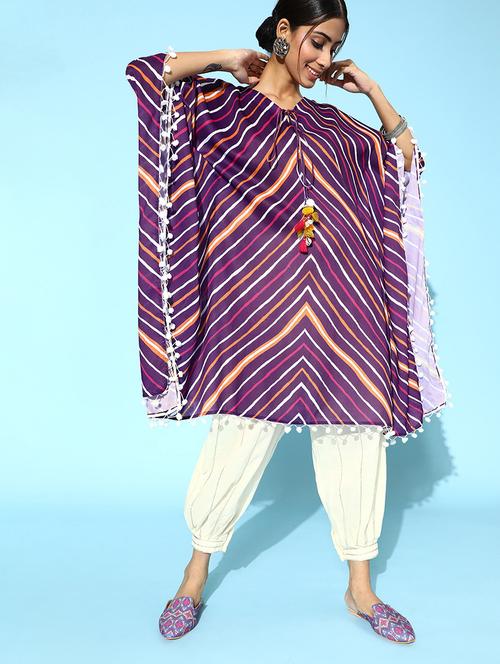 tie-up neck kaftan set - 19660325 - Very Small Image - 1