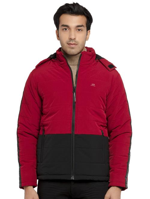 hooded color block quilted jacket - 19660574 - Very Small Image - 1