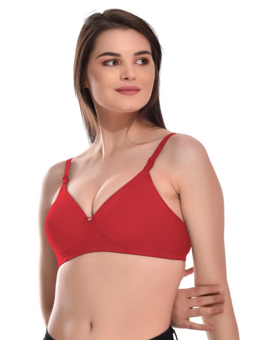 red cotton blend tshirt bra - 19660623 - Very Small Image - 1