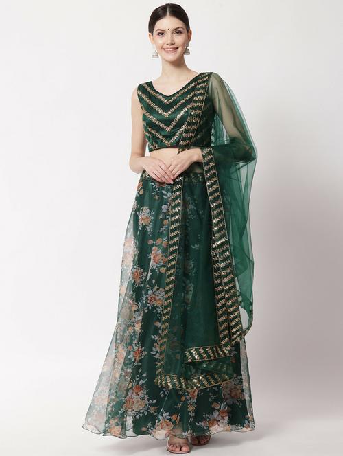 semi stitched lehenga choli with dupatta set - 19660852 - Very Small Image - 1