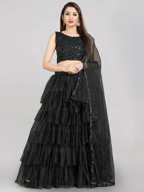 semi stitched lehenga choli with dupatta set - 19660948 - Very Small Image - 1