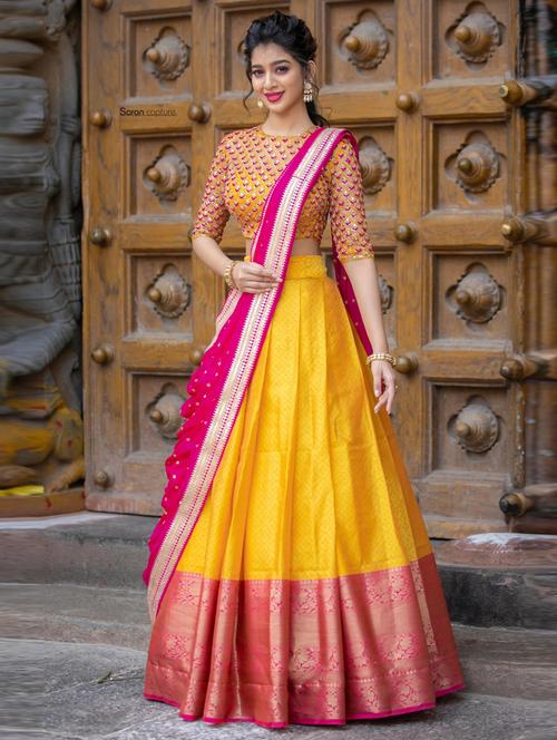 embroicdered self designed flared semi-stitched lehenga - 19661111 - Very Small Image - 1