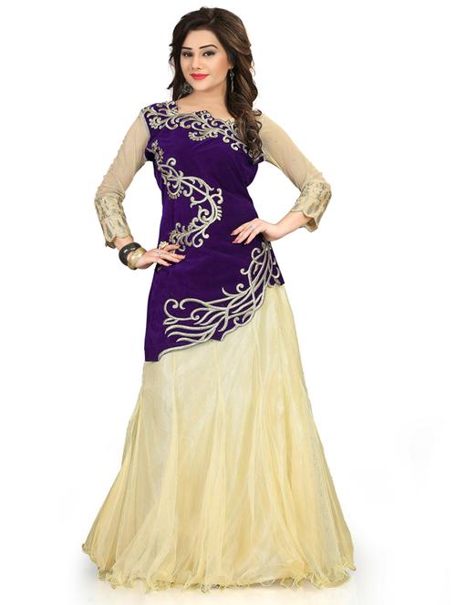 embroidered flared semi-stitched lehenga - 19661120 - Very Small Image - 1