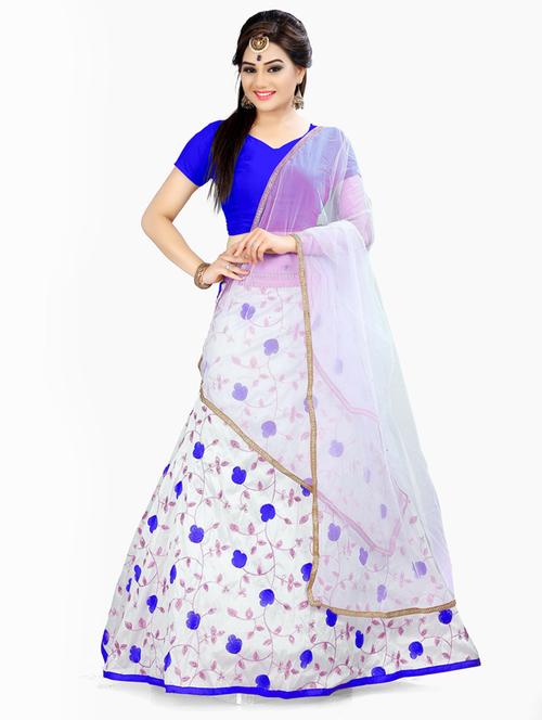 embroidered flared semi-stitched lehenga - 19661125 - Very Small Image - 1