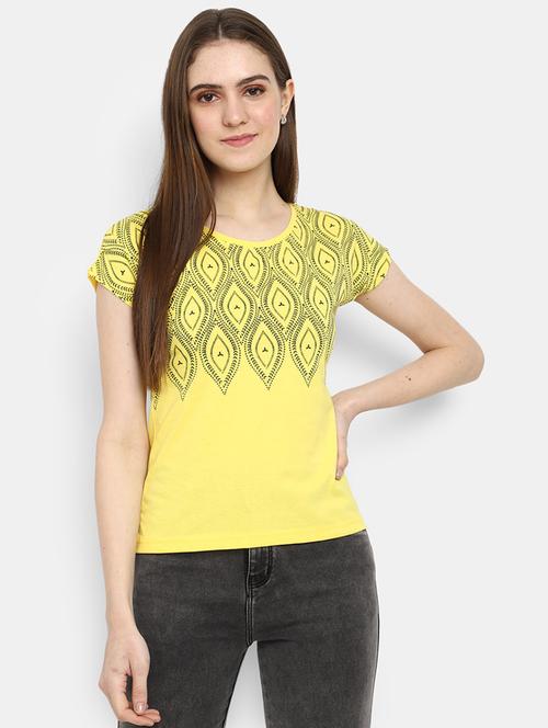 yellow cotton regular tshirt - 19661148 - Very Small Image - 1