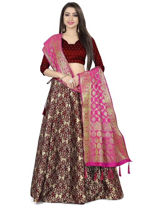 self designed flared semi-stitched lehenga - 19661199 - Very Small Image - 1
