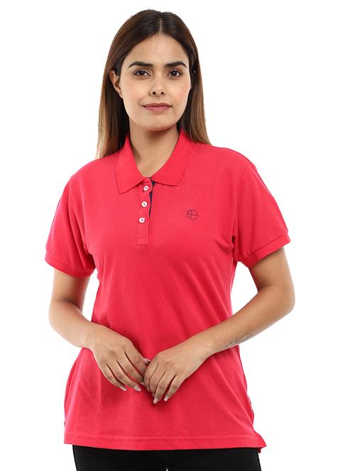 women solid polo neck t-shirt - 19661356 - Very Small Image - 1