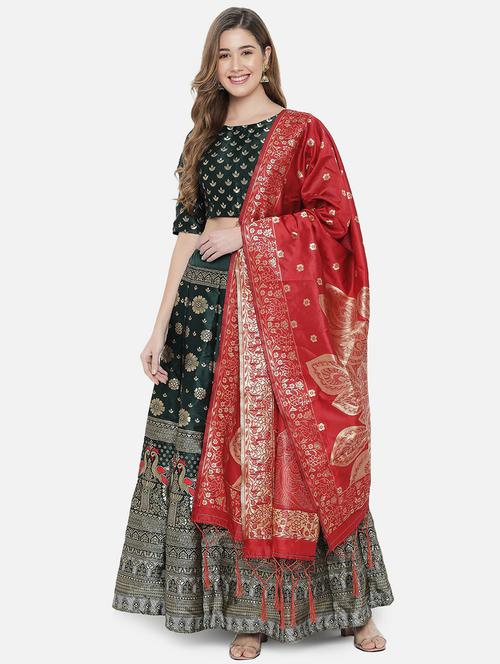 self designed flared semi-stitched lehenga - 19661384 - Very Small Image - 1