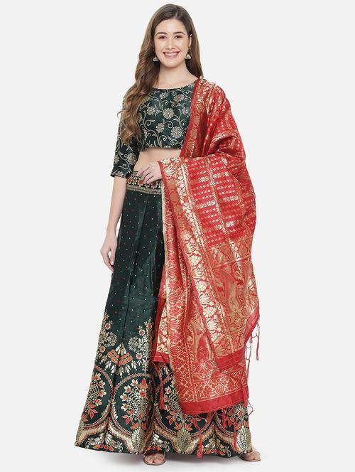 self designed flared semi-stitched lehenga - 19661386 - Very Small Image - 1