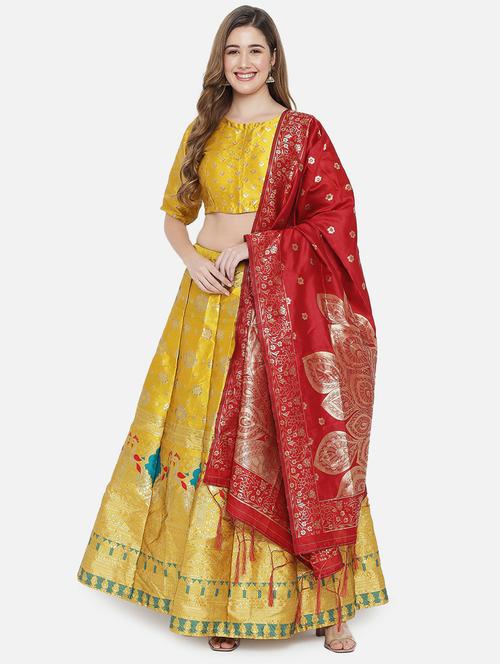 self designed flared semi-stitched lehenga - 19661394 - Very Small Image - 1