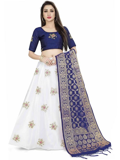 embroidered flared semi-stitched lehenga - 19661443 - Very Small Image - 1