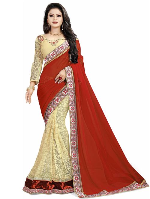 half and half woven self designed saree - 19662015 - Very Small Image - 1