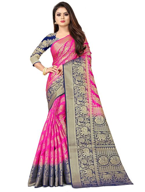 self design kanjivaram saree with blouse - 19662022 - Very Small Image - 1