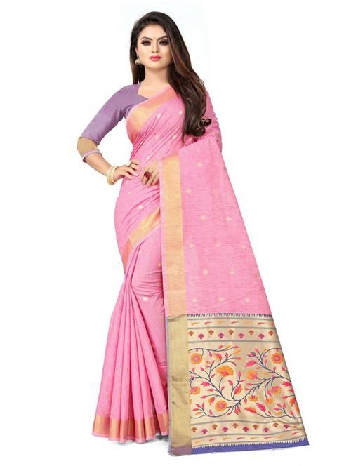 self designed woven saree with blouse - 19662035 - Very Small Image - 1