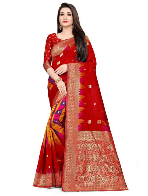 self designed woven saree with blouse - 19662050 - Very Small Image - 1
