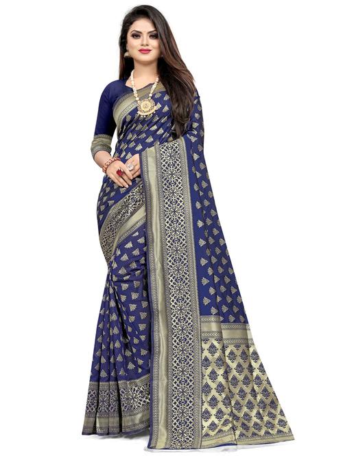 self designed banarasi saree with blouse - 19662053 - Very Small Image - 1