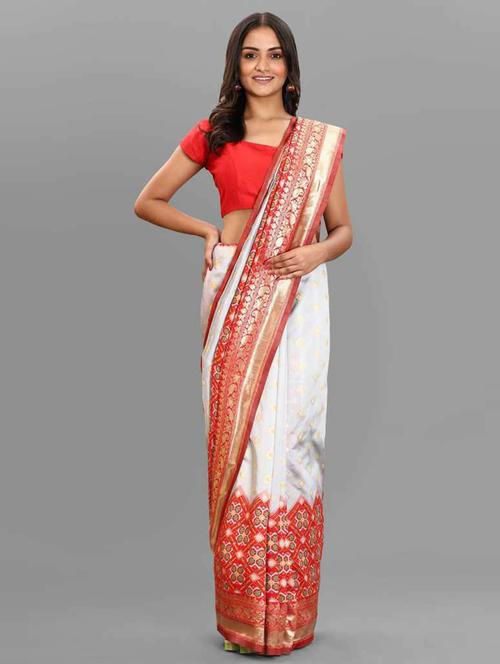 self designed woven saree with blouse - 19662056 - Very Small Image - 1