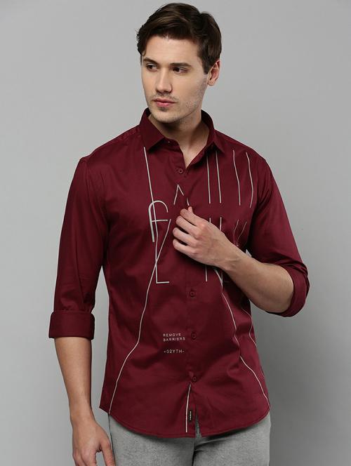 mens typography casual shirt - 19662782 - Very Small Image - 1