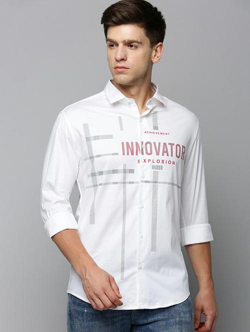 mens typography casual shirt - 19662801 - Very Small Image - 1