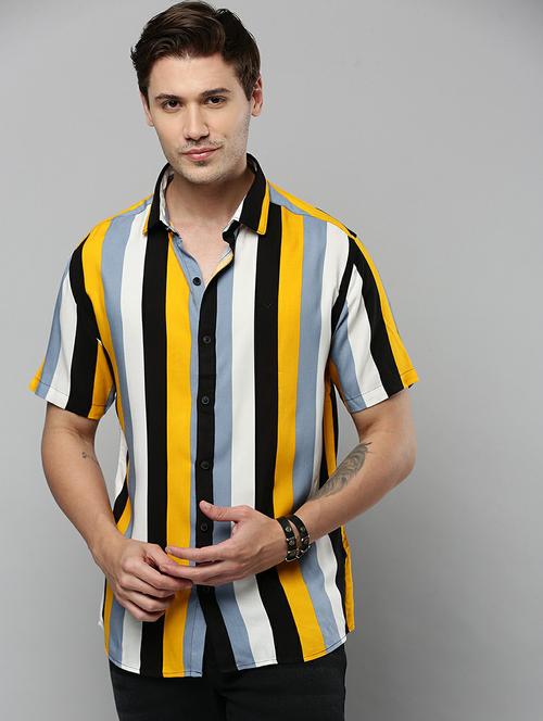 mens stripes casual shirt - 19662838 - Very Small Image - 1