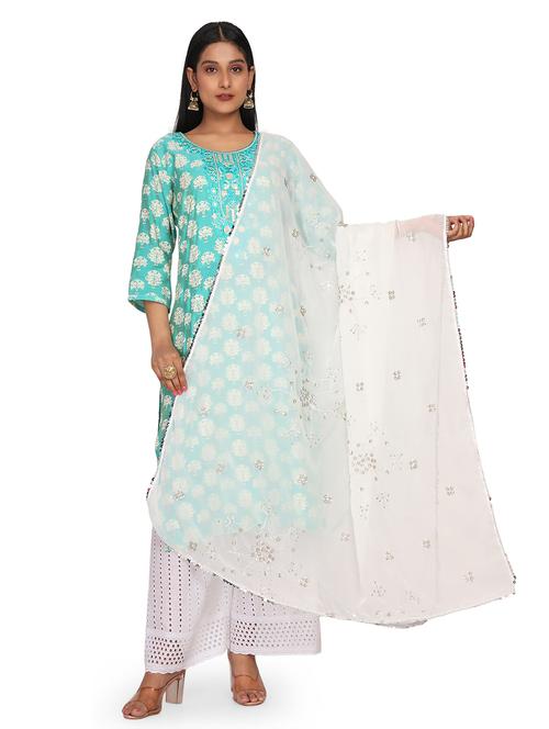 self design embroidered dupatta - 19662936 - Very Small Image - 1