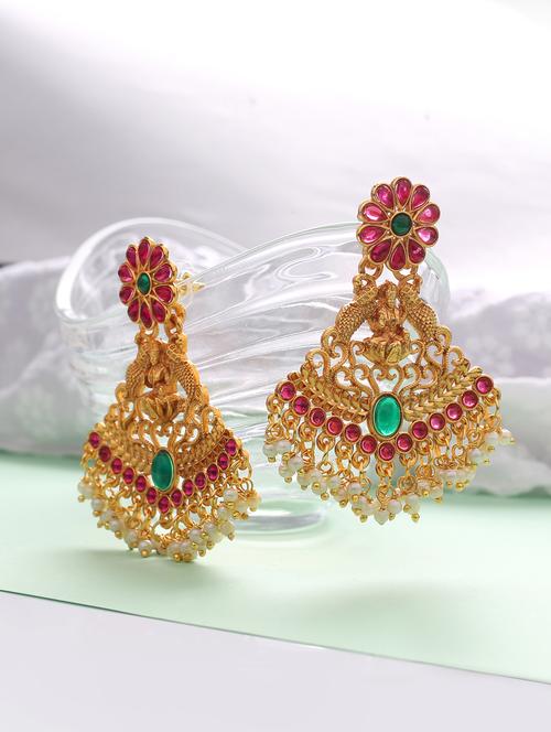 gold alloy chandballi earring - 19663043 - Very Small Image - 1