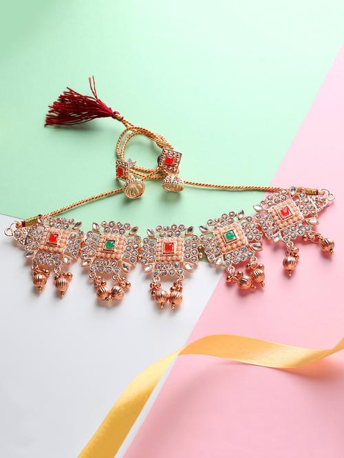 multi colored metal necklaces and earring - 19663078 - Very Small Image - 1