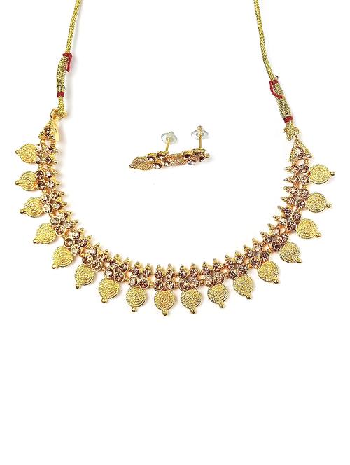 gold metal necklaces and earring - 19663091 - Very Small Image - 1