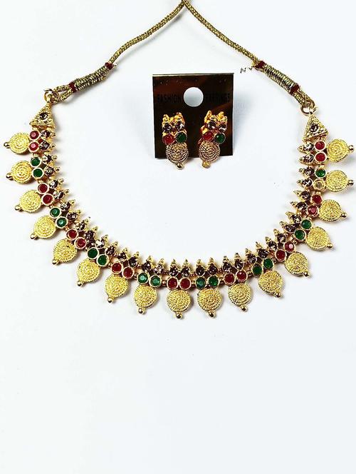 multi colored metal necklaces and earring - 19663092 - Very Small Image - 1