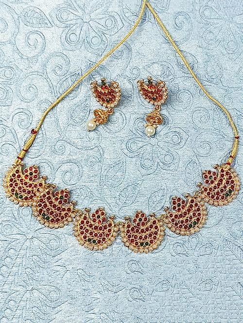 multi colored metal necklaces and earring - 19663109 - Very Small Image - 1