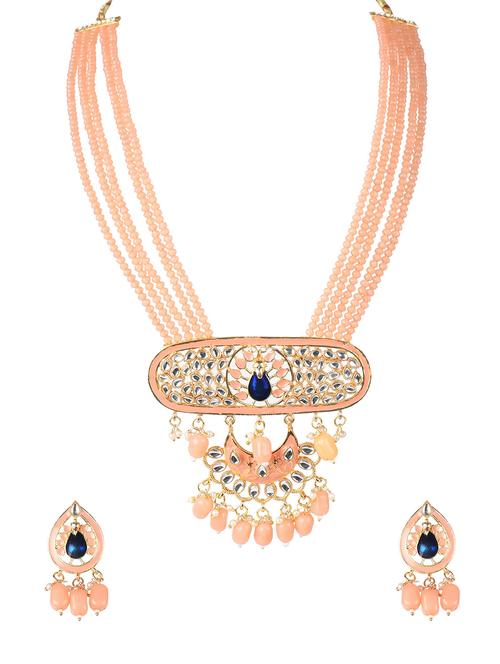pink metal necklaces and earring - 19663144 - Very Small Image - 1