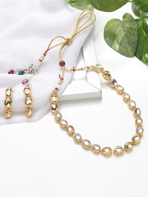 white metal necklaces and earring - 19663161 - Very Small Image - 1