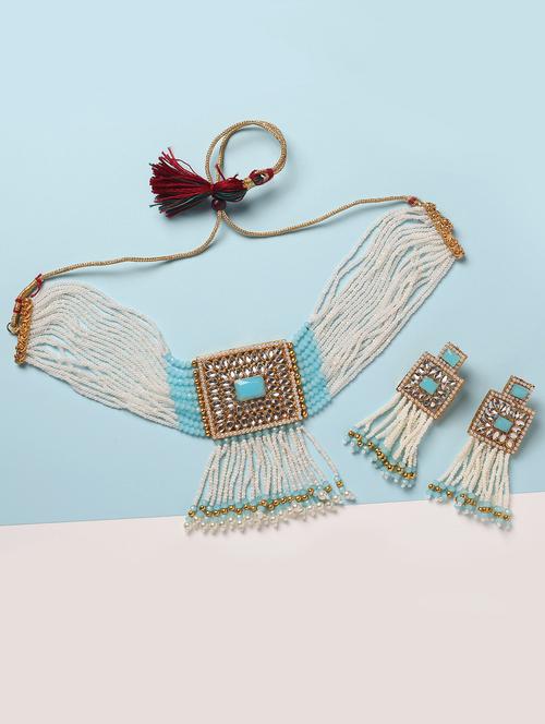 multi colored metal necklaces and earring - 19663167 - Very Small Image - 1