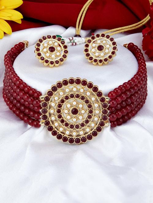 multi colored metal necklaces and earring - 19663179 - Very Small Image - 1