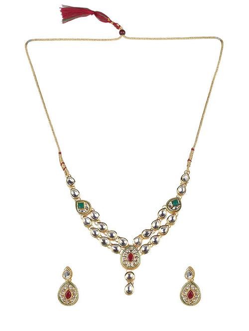 white metal necklaces and earring - 19663482 - Very Small Image - 1