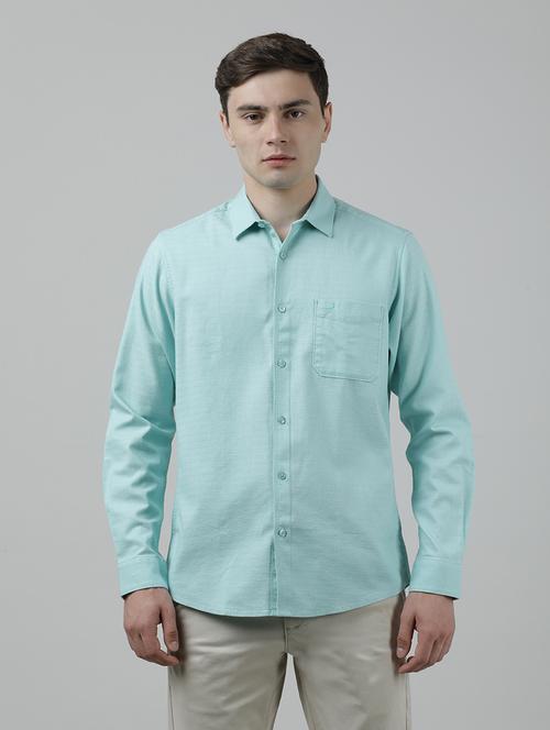 blue cotton casual shirt - 19663615 - Very Small Image - 1