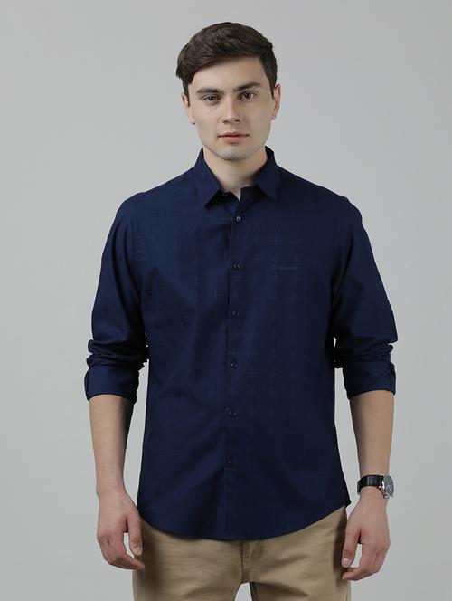 blue cotton casual shirt - 19663618 - Very Small Image - 1