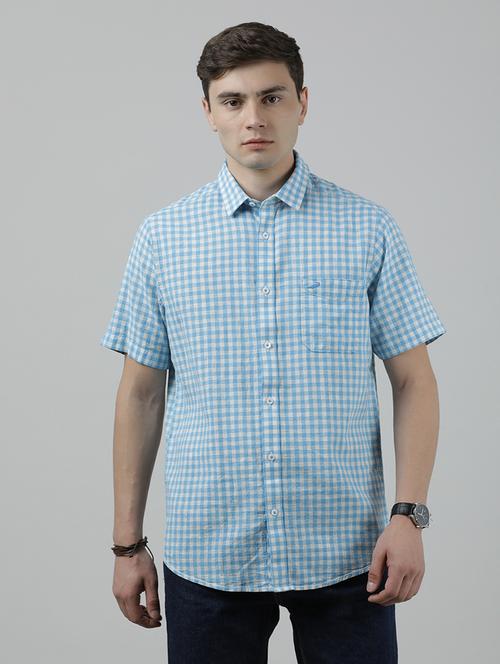 blue linen casual shirt - 19663648 - Very Small Image - 1